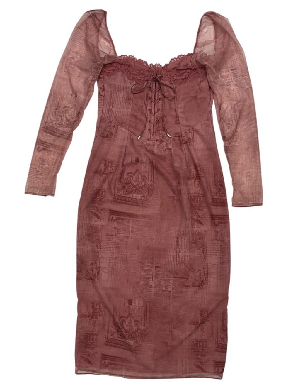 House OF CB Seraphina Corset Dress L Pink Print Bodycon - Picture 15 of 16
